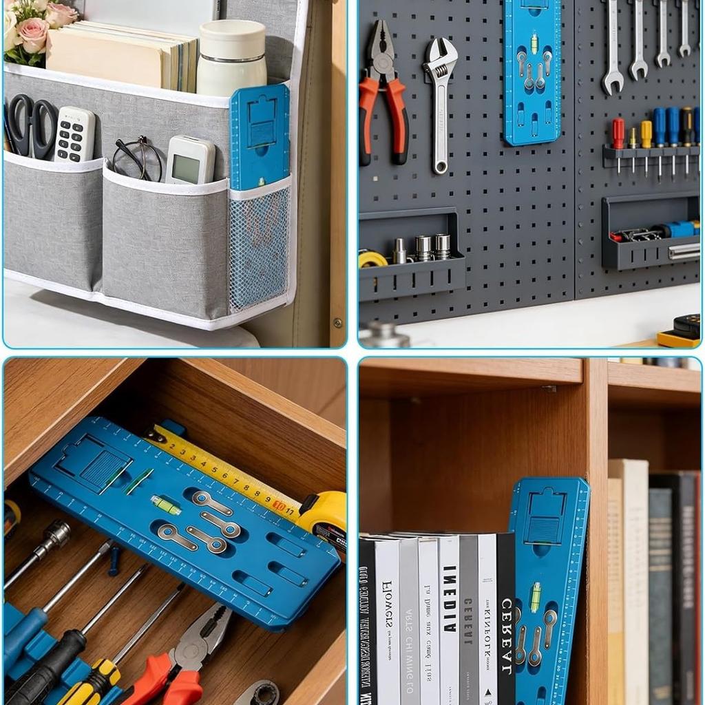 Bildaufhängungs-Kit Rahmenwasserwaage Werkzeuge Einfache Bildaufhängungslineal mit Beschlägen Haken Nägel Set für Zuhause Wandkunstplatzierung