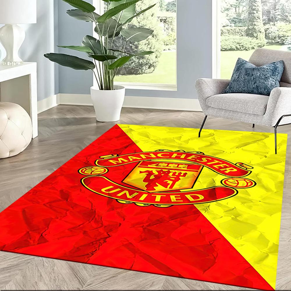 Manchester Fans Square rugs are a great choice for living rooms, bedrooms, home décor, and as gifts.