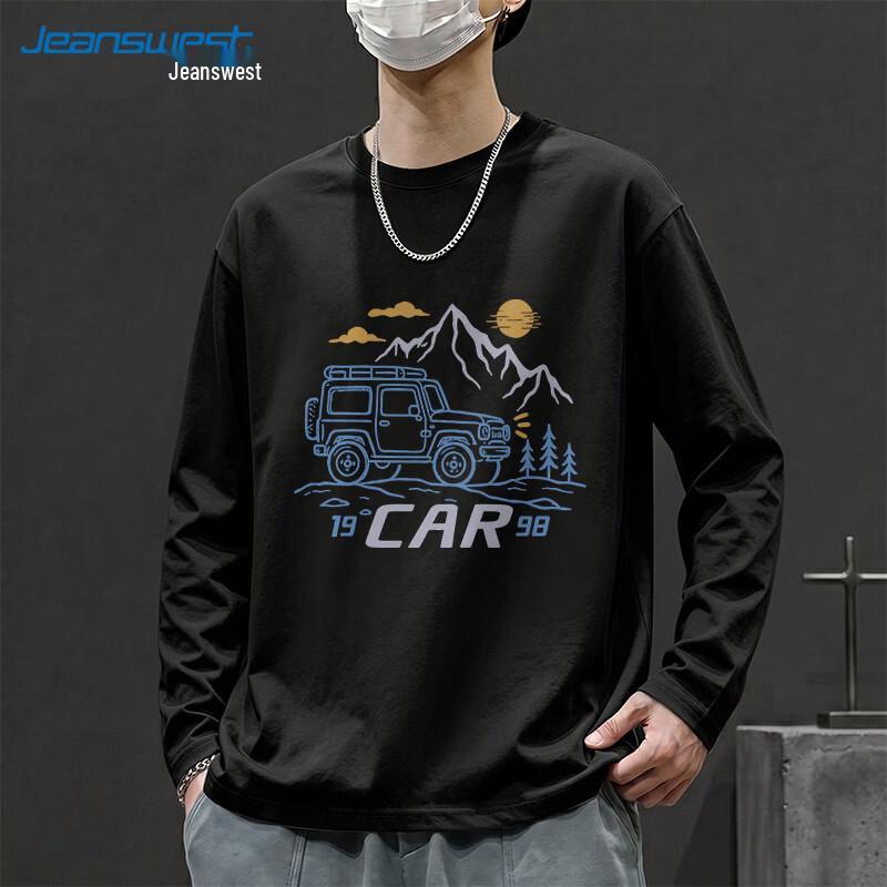 Jeanswest Men's Loose Fit Pure Cotton Long Sleeve T-Shirt