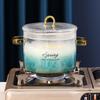 1500ML Glass Simmer Pot Transparent Gradient Glass Saucepan Household Heat-resistant Pot For Pasta Noodles Soup