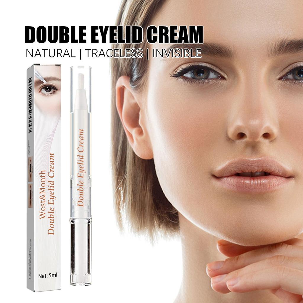Krem do modelowania podwójnych powiek - Długotrwały, wodoodporny, naturalnie niewidoczny, formuła z witaminą C i gliceryną dla dużych oczu, wodoodporny krem upiększający