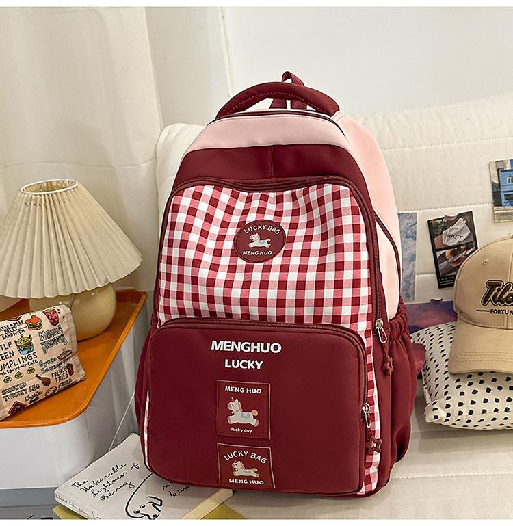 Schoolbag Girl Small Fresh Junior High School Student Schoolbag Ins Style Pattern Cute Lightweight Campus Backpack Versatile Tutoring Bag