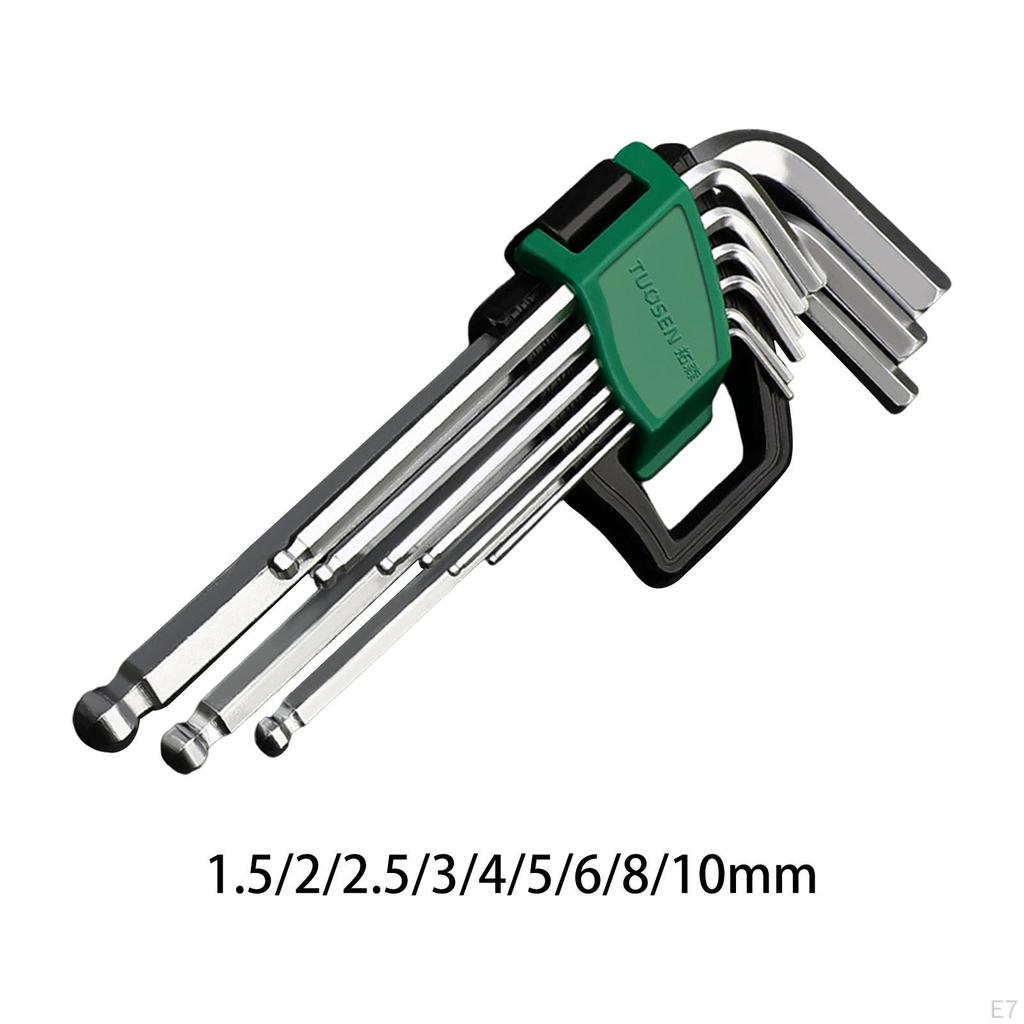 9 Pieces/Set Allen Keys Hexagon Key Hand Tools Equipment Repairing Hex Wrench L Type for Bike
