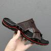 Luxury Men's Slippers, Genuine Leather Summer Shoes, Casual Beach Outdoor Home Flip Flops, Soft and Breathable Shoes