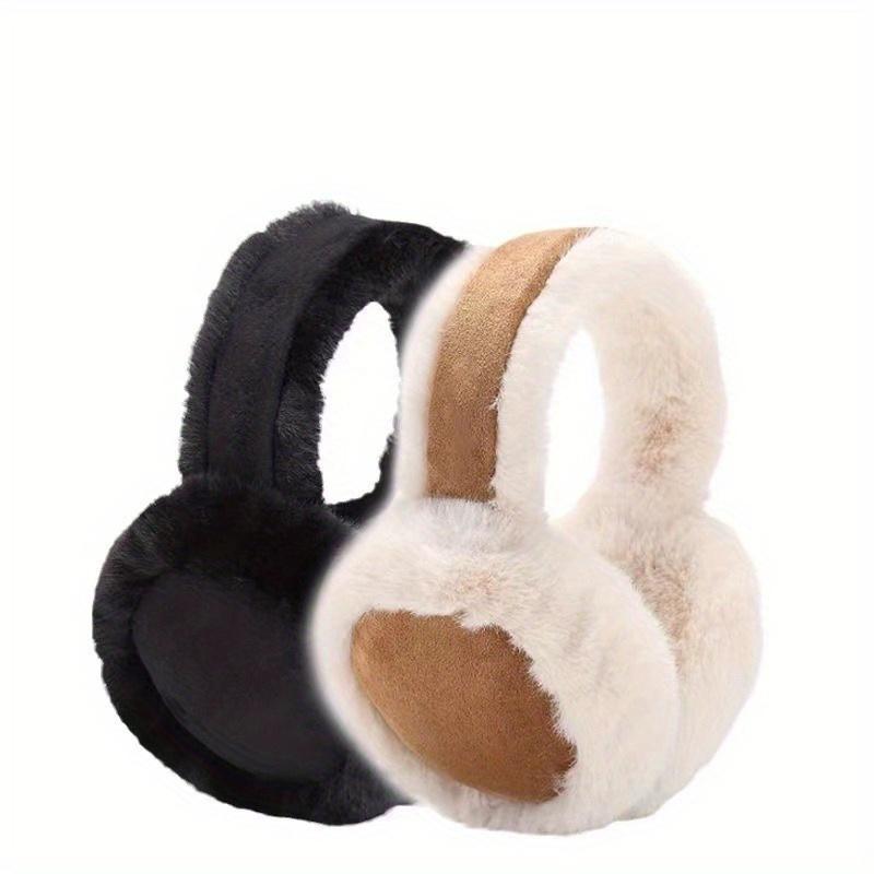 1pc Cozy Faux Fur Ear Muffs, Soft Plush Winter Warmth, Outdoor Cold Weather Ear Protection, Fitted Suede Material, Dry Clean Only, Classic, Earmuffs