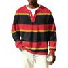 Herren Button-Down Kragen Langarm Rippstrick Pullover