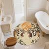 Leaf Tiger,Round Area Rug,Carpet Rug for Living Room Bedroom Sofa Playroom Decor,Non-slip Floor Mat