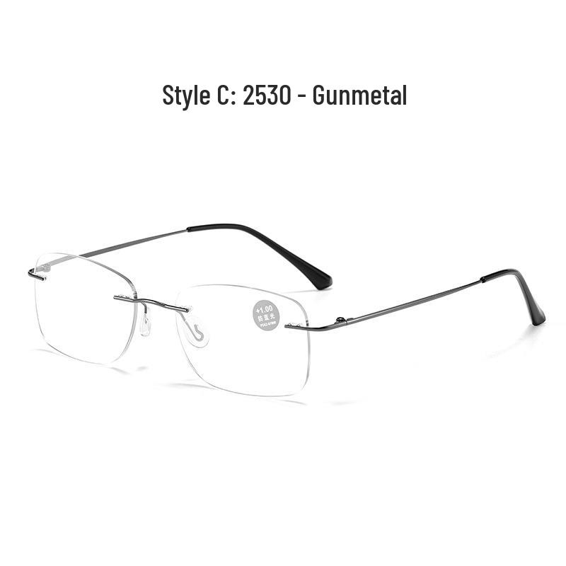 Ultra-Light Frameless HD Reading Glasses with Anti-Blue Light for Middle-Aged & Elderly