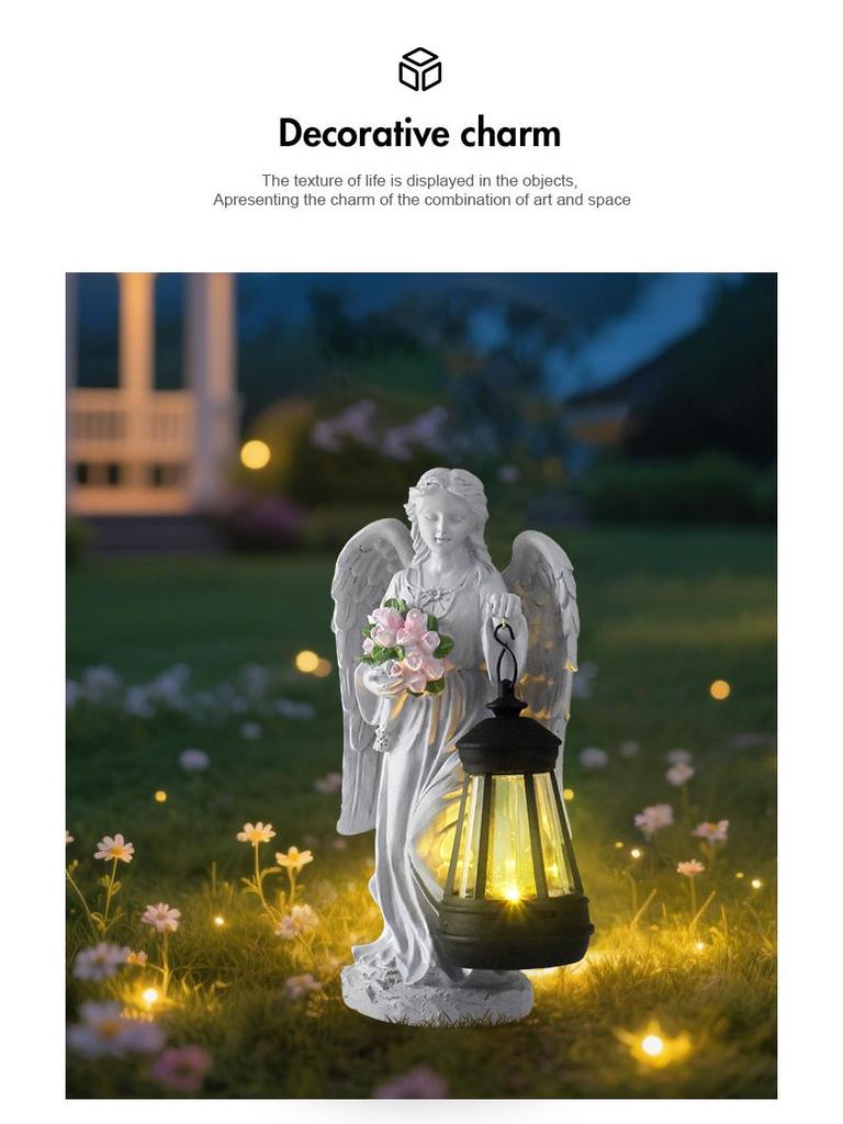 European Angel Solar Lantern Outdoor Garden Light Ornament