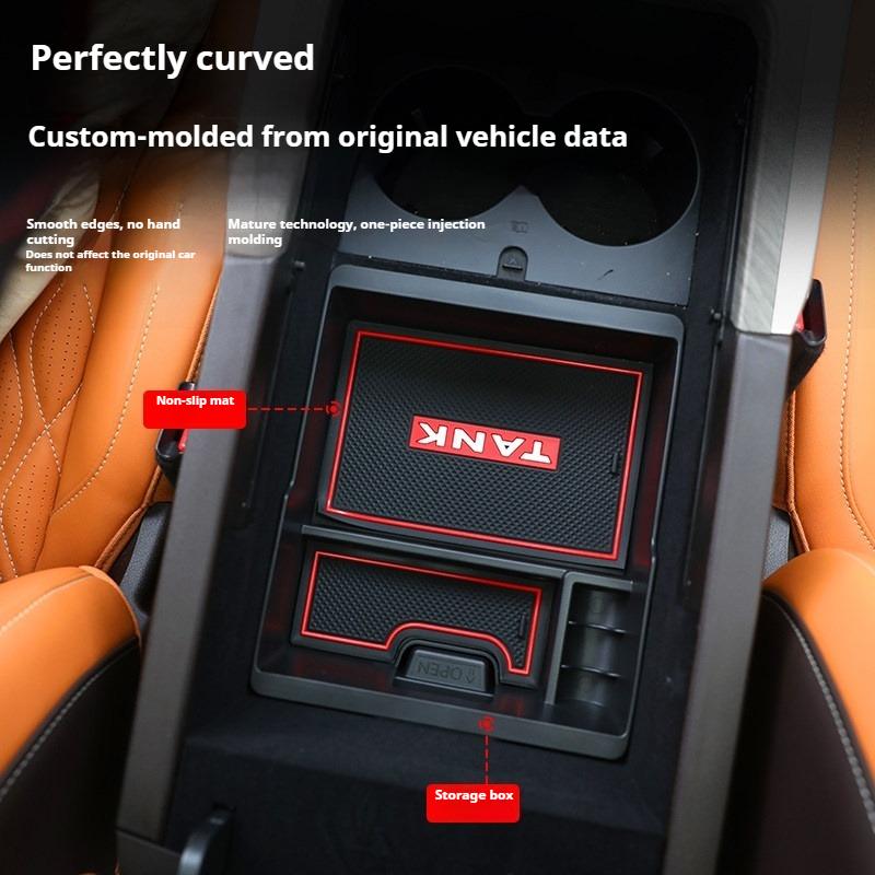 For GWM Tank 500Hi4-T Car Central Control Storage Box Plastic Armrest Box Storage Box Interior Storage Compartment Accessories