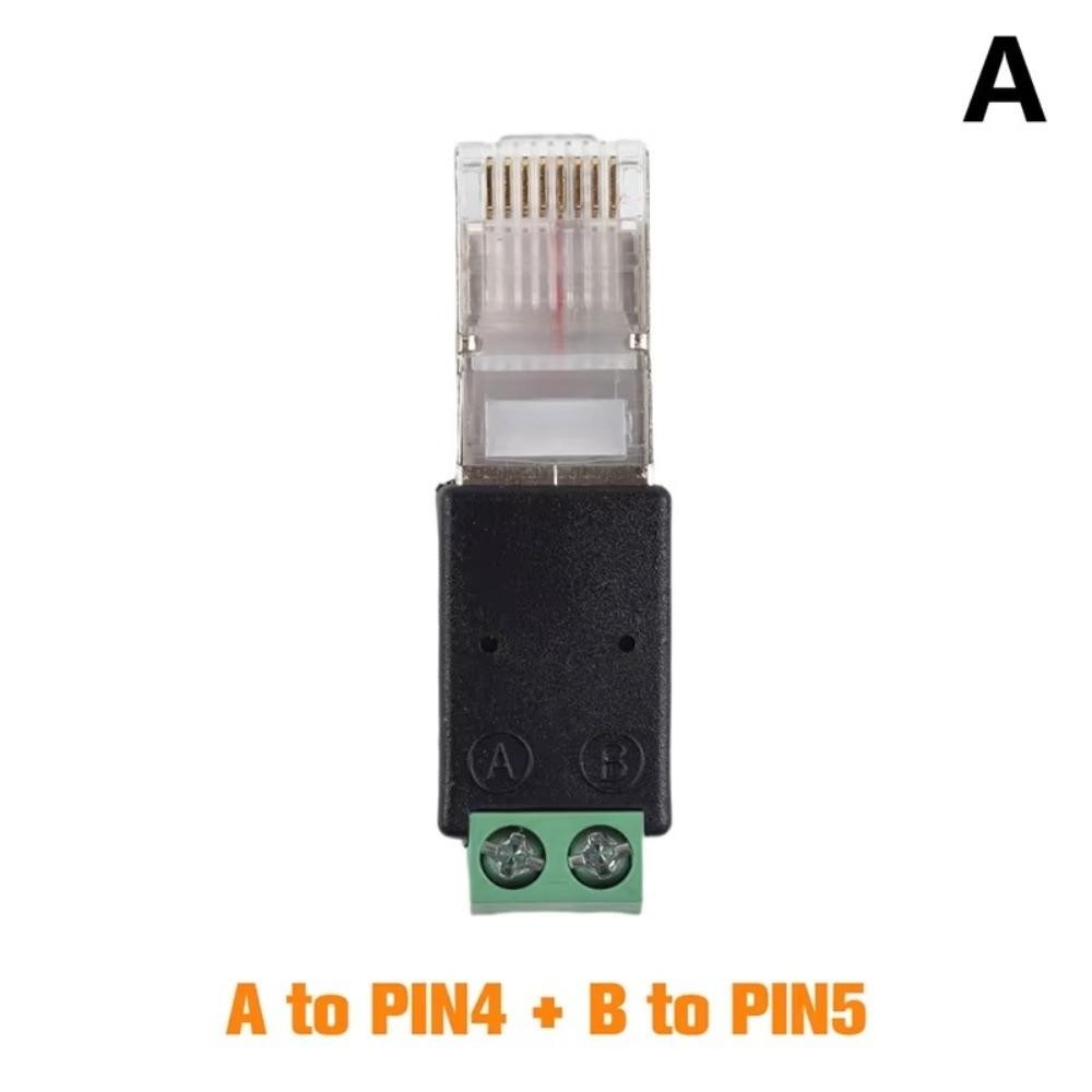 

2PIN Terminal RJ45 to RS485 Converter Crystal Head to Terminal Adapter CCTV System A to PIN4+B to PIN5