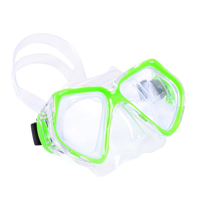 Large frame, liquid silicone diving goggles 4mm thick tempered glass