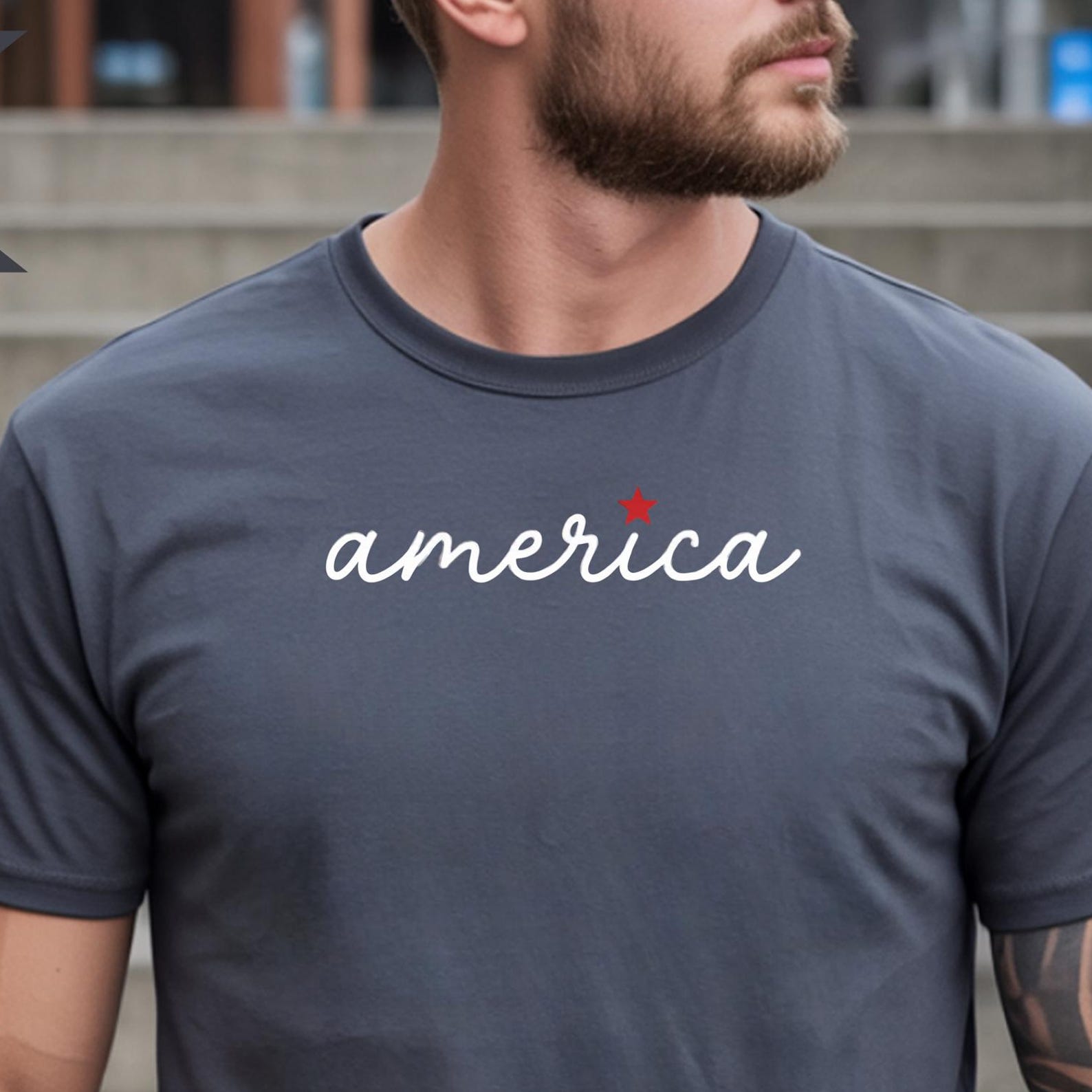 Comfort Colors® America Tee, Minimalistic Patriotic Tee, USA Apparel 4XL