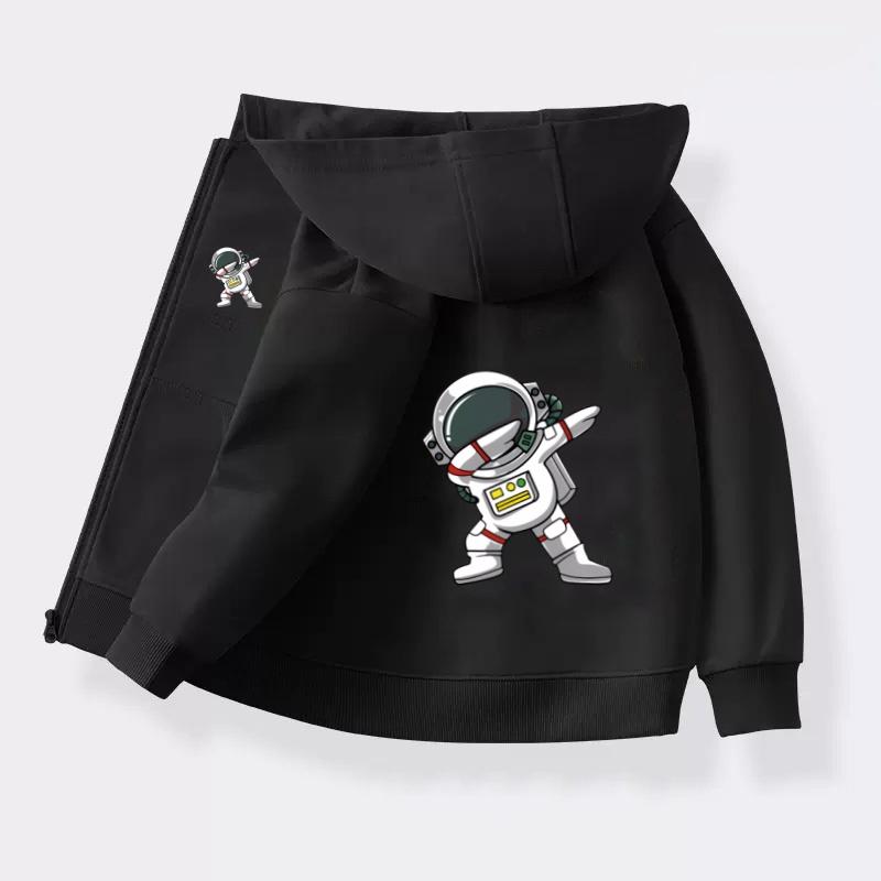 Astronaut Funny Sweatshirt for Children's Spring and Autumn Polyester Jacket New Spaceman Hoodie for Boys Coats