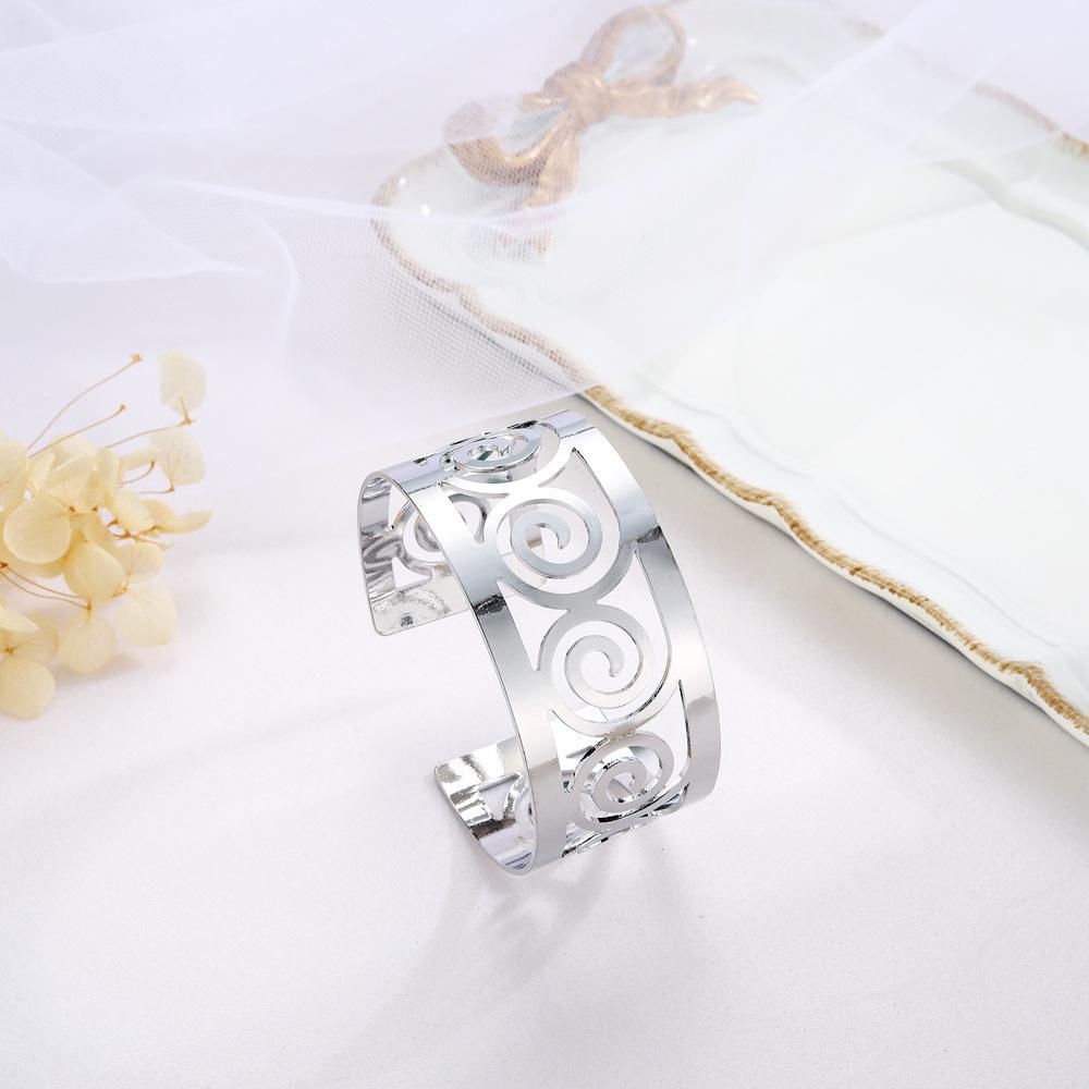 Handicraft Personality Punk Jewelry Spiral Pattern Hollow Opening Bracelet Tide Bracelet