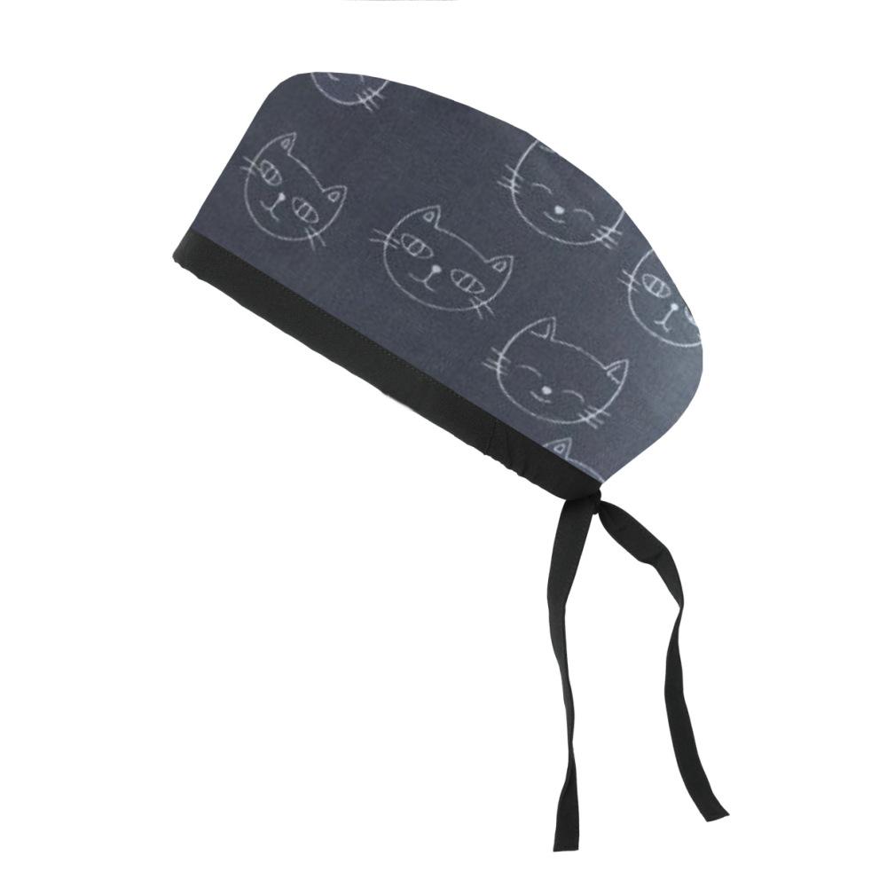 Adjustable Cotton Surgical Cap with Cartoon Print for Women and Men