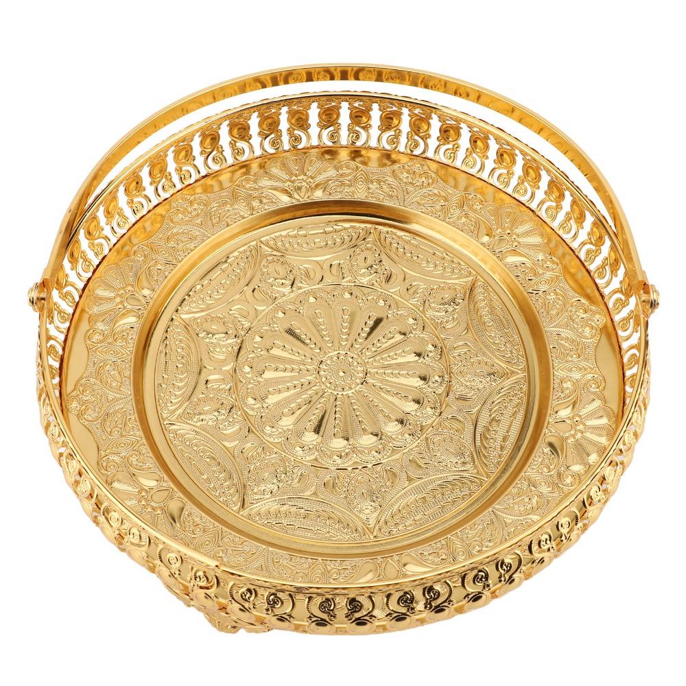 Alloy Fruit Tray With Handle Serving Tray Platters Cake Plate  Living Room