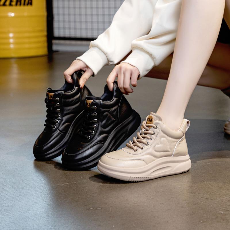 New Soft-soled High-top Shoes Women's Lace-up Casual Shoes Flat Women's Shoes