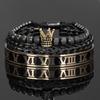 2026 European and American Crown Bracelet Set, Epoxy Roman Numerals Bracelet Twist Bracelet Decoration