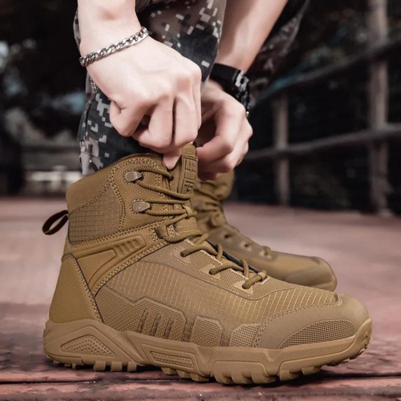 Men's Boots Outdoor Non Slip Hiking Shoes Lace Up Desert Ankle Boots Fashion Casual High Top Boots for Men Training Boot Botas