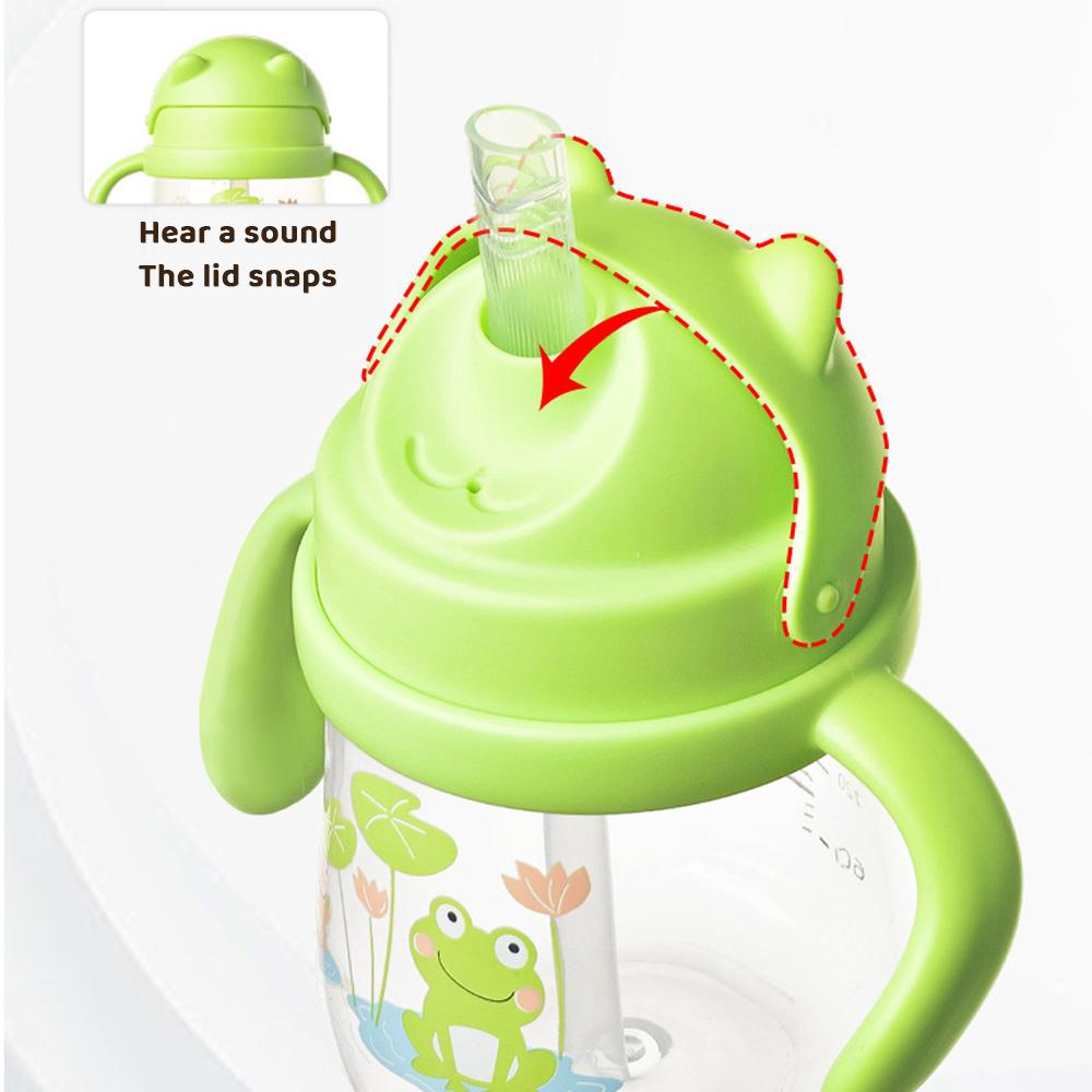 270ML Cute Baby Straw Cup With Double Easy-grip Handle Portable Children Training Drinking Cup Anti-choking Water Cup