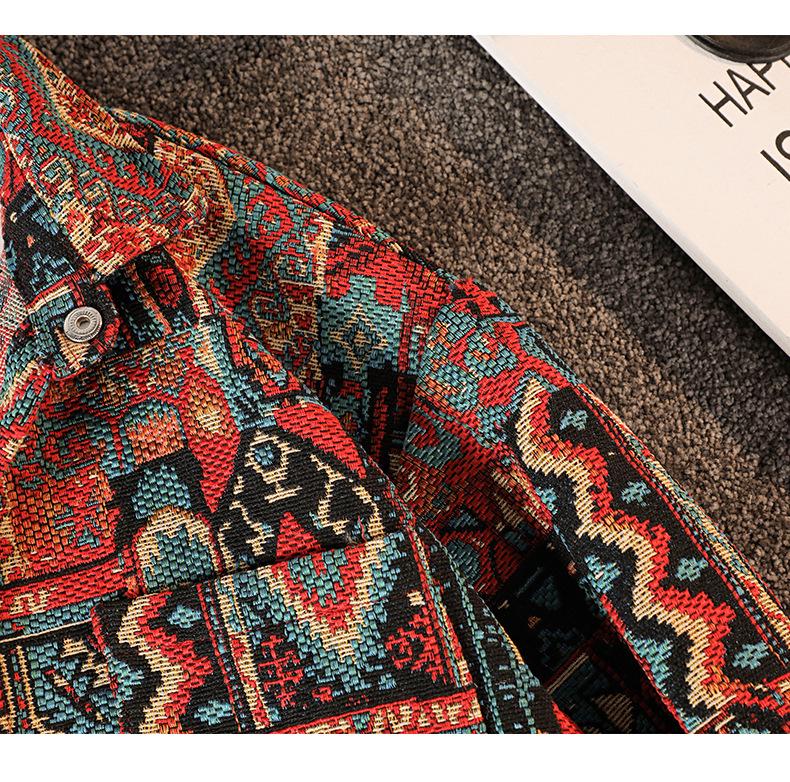 Men's Yarn-Dyed Jacquard Casual Swallowtail Jacket