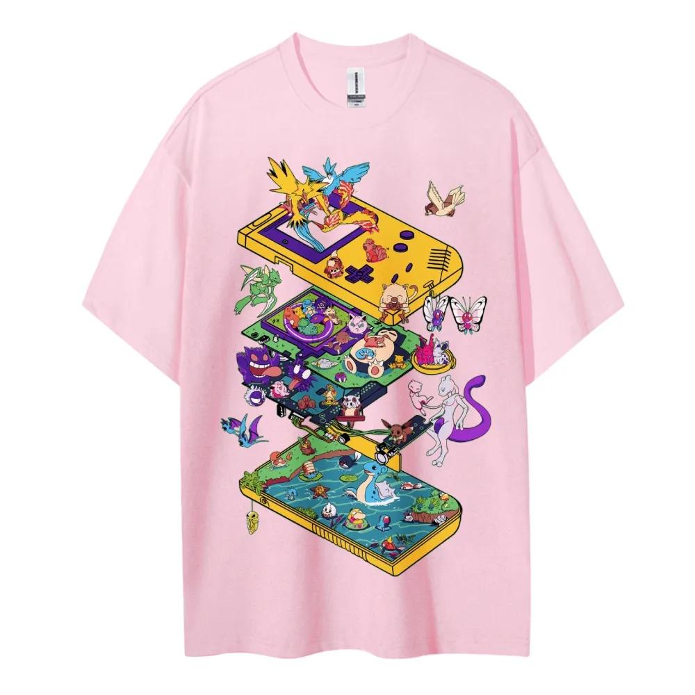 Pokemon Tshirt Mens Pure Cotton Casual  Round Neck Tshirt Short Sleeve Clothing 2026 Summer Sports Casual Short Sleeve Top