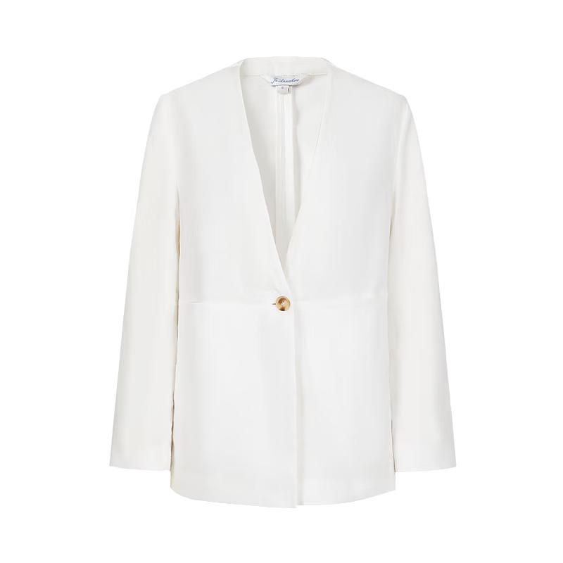 

Anna Kou Women s 100% Ramie Minimalist Mid-Length Blazer XL