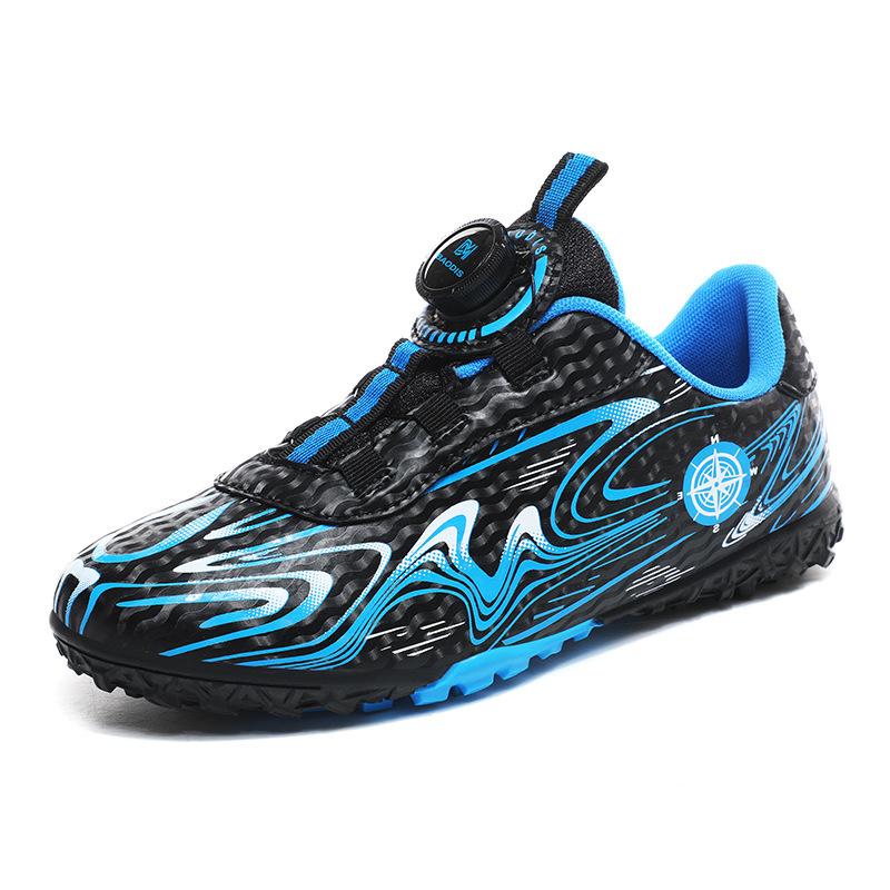 

Детские футбольные бутсы с надписью «сломанный ноготь», вращающиеся с помощью кнопки, тренировочные кроссовки для улицы, для учеников начальной и средней школы, с низким верхом, на липучке 28