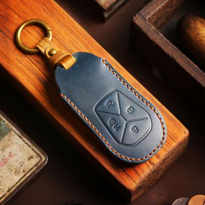 Car Modification Supplies Are Suitable for 20-21 Xiaopeng P5 Car Key Cover G3i Intelligent Remote Control Case, Genuine Leather Men