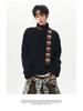 Retro Chunky Knit High Neck Sweater - Cozy Autumn/Winter Loose Fit