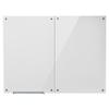 VEVOR Glass Dry Erase Board 2 Pack 900 x 600 mm White Magnetic Whiteboard, Wall-Mounted, Frameless, Thick Tempered Glass, with Markers