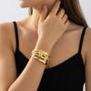 Waterdichte Roestvrijstalen Brede Manchet Armband voor Vrouwen Overdreven Oceaan Serie Kreeft Zeester Armband Bohemia Zomer Sieraden