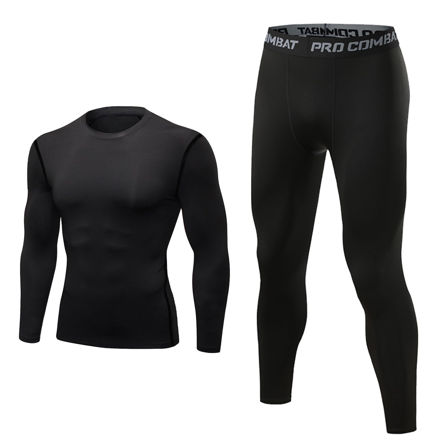 

Комплект спортивного нижнего белья: топ и низ. Рубашка с длинным рукавом, спортивные тайтсы/леггинсы, эластичные длинные тайтсы, нижнее белье, компрессионное охлаждающее нижнее белье, отводящее пот.