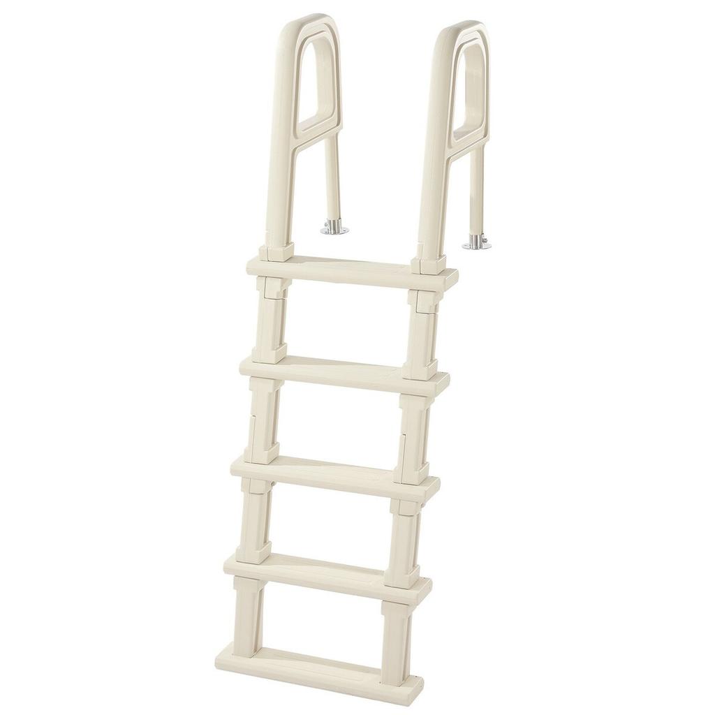 5-Step Inclined Pool Ladder of 2 Handrails Loads 300 Lb for 48-54 In Pool