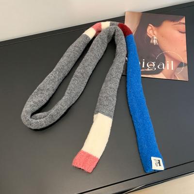 New Striped Plush Scarf Narrow Thin Long Scarves Fashion Korean Winter Warmer Scarf Casual Street Neckerchief for Men and Women