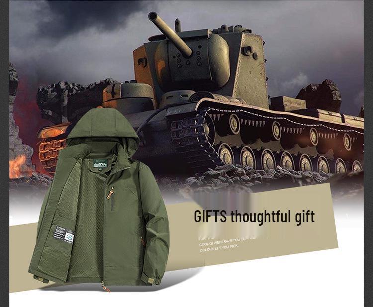 Men's Hooded Windbreaker Jacket - Waterproof, Windproof, Spring/Autumn Motorcycle Workwear Trend (Style 8817)