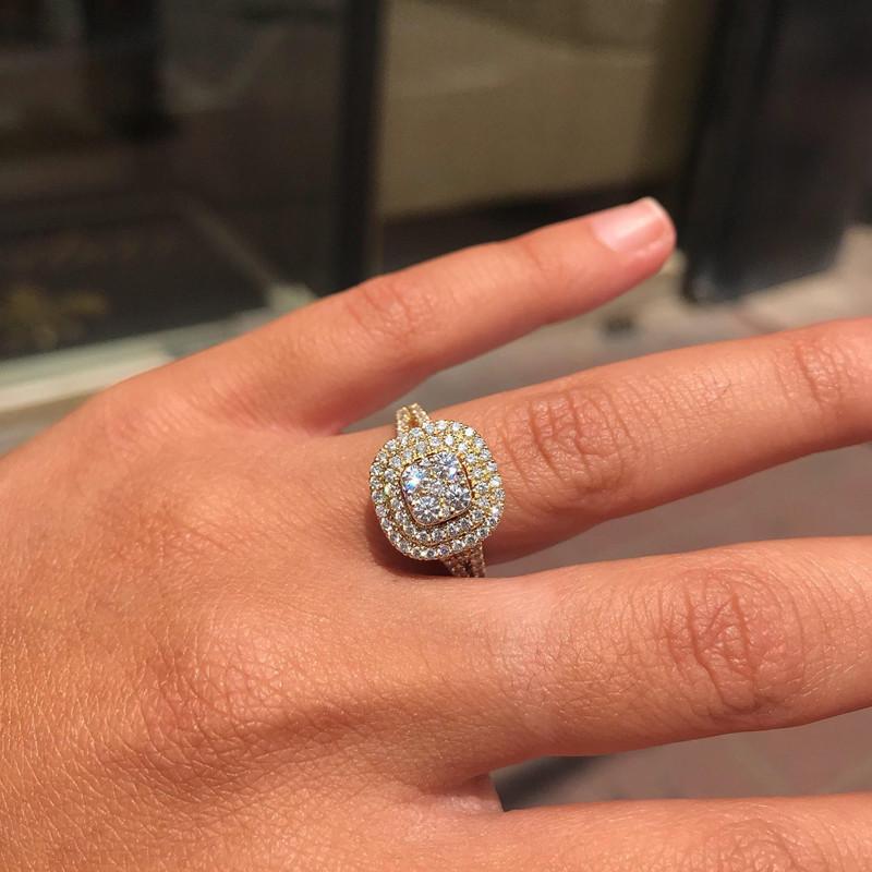 Wedding Rings for Women Cubic Zirconia Stone Ring Luxury Yellow Gold Color Engagement Anel Accessories Drop Shipping CC2338