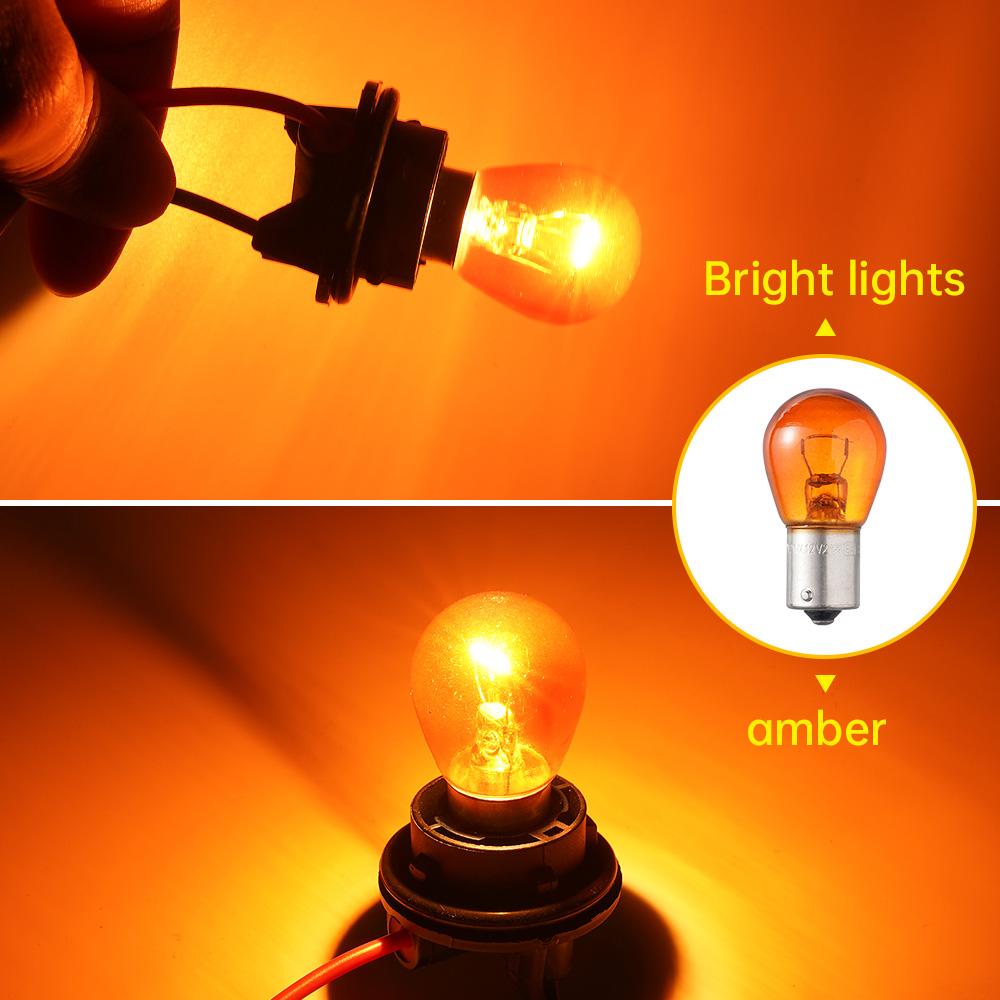 5/10pcs Car Indicator Light Brake Reverse Lamp Parking Light LED Bulbs 1156 BAU15S PY21W 12V Amber Yellow Halogen Lamp DC