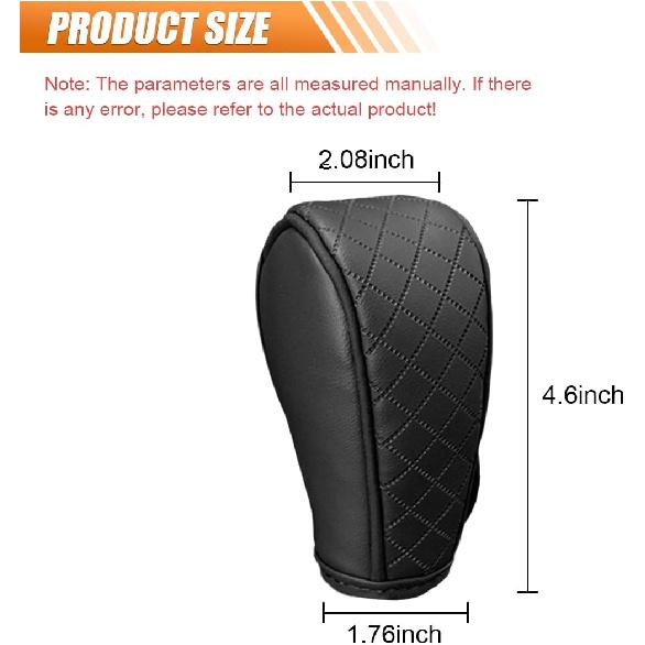 Leather Car Gear Shift Cover, Anti-Slip Dust Waterproof Gear Shifter Stick Protector, Soft Breathable Universal Automotive Shift Knob Decoration