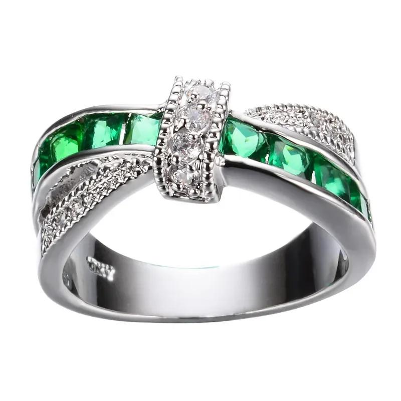 Gift   Copper Ring Beautiful Pretty Fashion Wedding Party for Women Stone Crystal Lady Jewelry Anillos Mujer