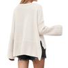 Women's Solid Color Round Neck Bell Sleeve Pullover Knitwear Fashion Short Sweater