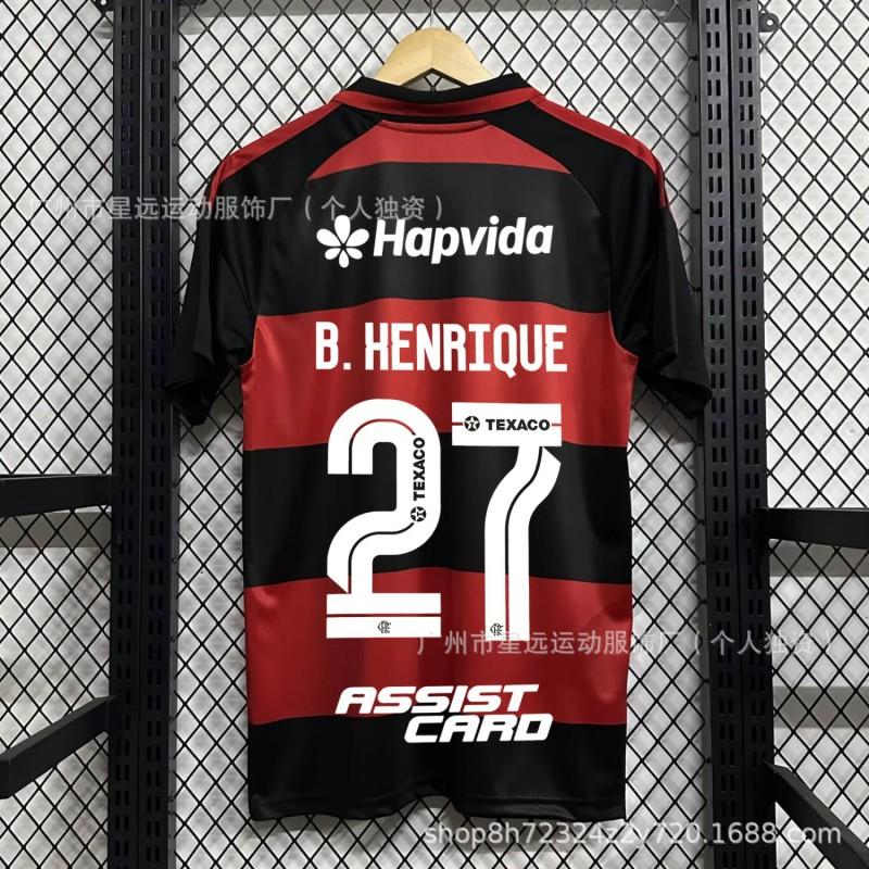 CR Flamengo Home Soccer Jersey 2026 Short Sleeve Football Shirt Men Women Adult Match Wear