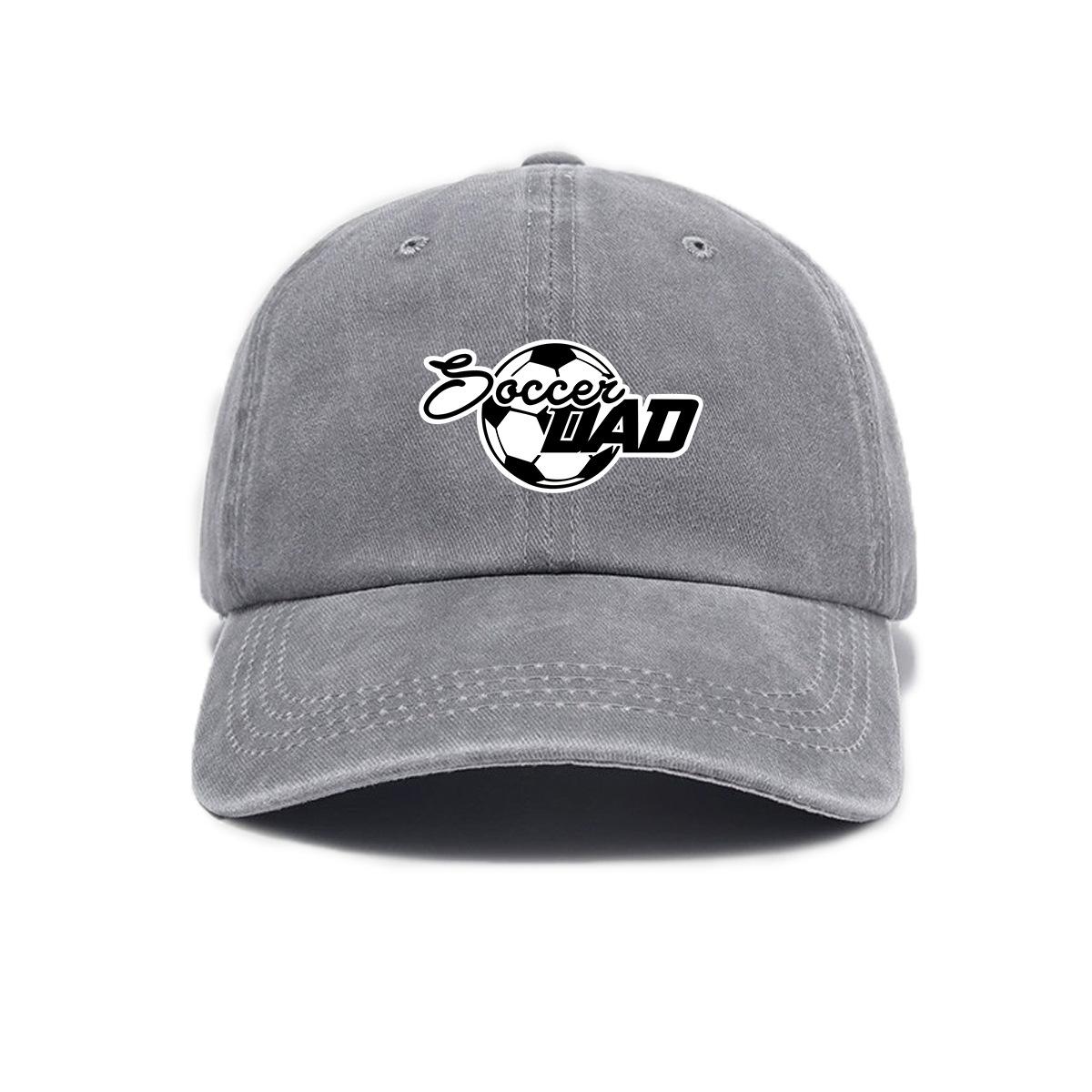 Letter football print visor baseball cap unisex peaked cap серый