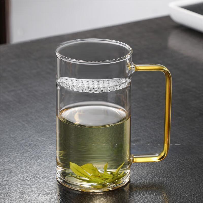 QiTai Heat-Resistant Glass Tea Mug with Built-in Filter 350ml