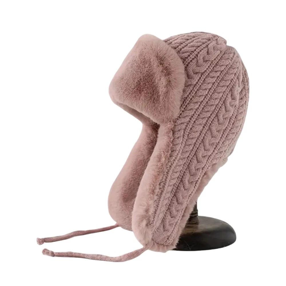 Winter Hat Warm Women Trapper Hat Skiing Hat Thickened Knitted Cap For Winter Walks Biking Outdoor Activities
