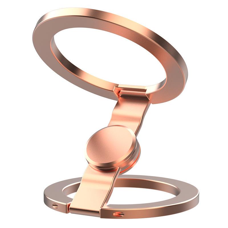 Foreign Trade Double-ring Magnetic Mobile Phone Holder MagSafe Magnetic 360-degree Rotating Desktop Ring Buckle Creative Three