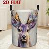 A Storage Basket Featuring a Whimsical And Mysterious Floral Design with a Deer Theme, Suitable for Storage, Bedroom Organization, And Serving As Both