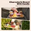 Bamboo Cheese Tray With Safety Sealed Acrylic Lid - Portable Bamboo Snack Plate For Camping,Parties And Restaurants.Suitable For