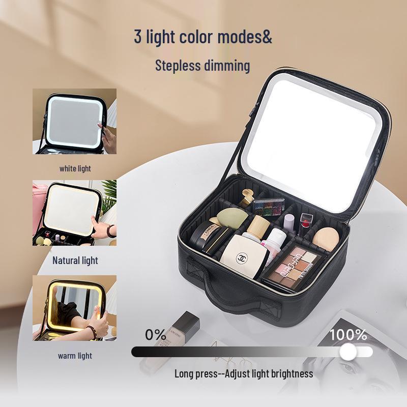 LED Make-up Tasche mit Spiegel - Großvolumige, hochwertige Tasche für Maskenbildner mit Beleuchtung